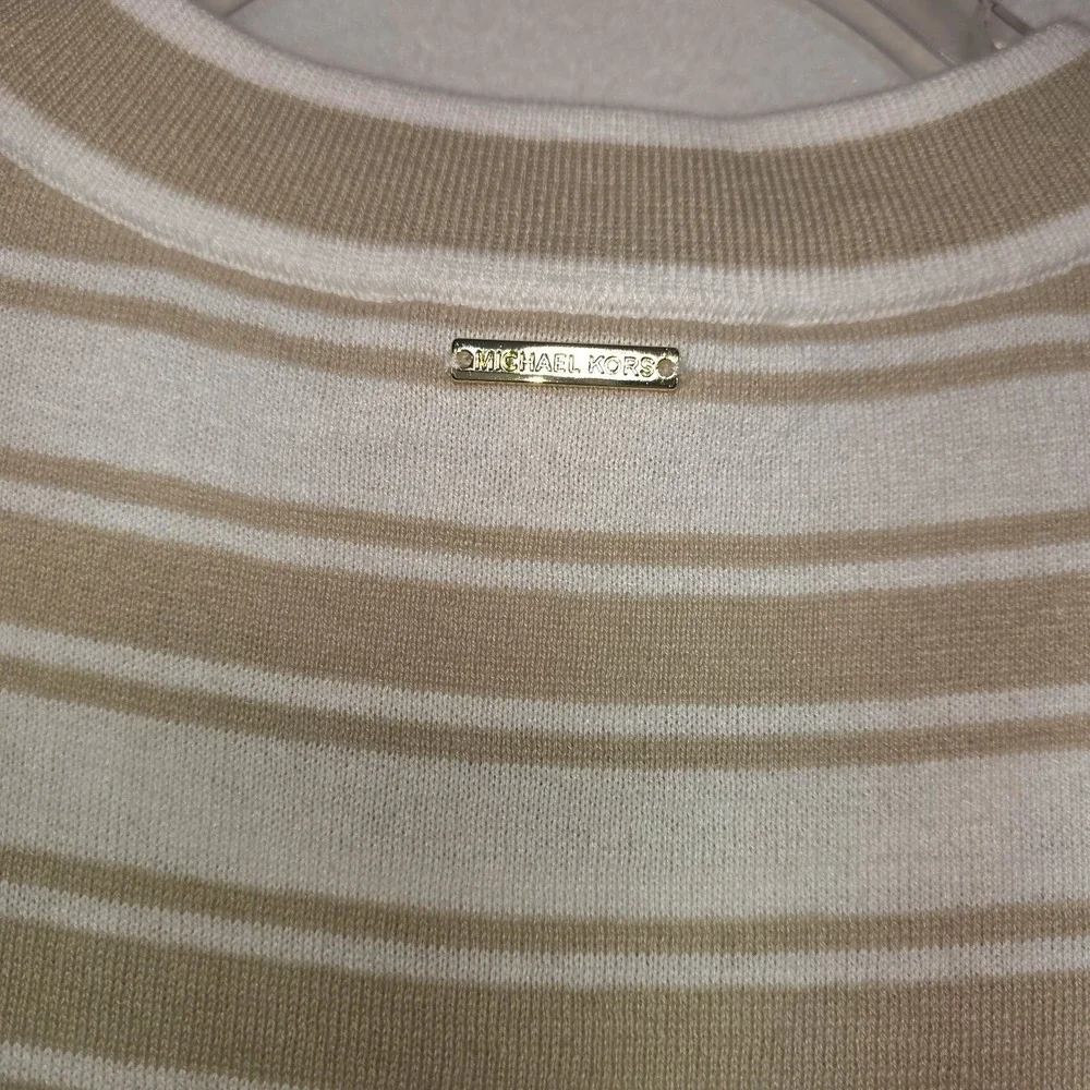 Michael Kors Women's Relaxed Fit Dune Stripe Soft‎ Knit Top XL NWT $88 MSRP